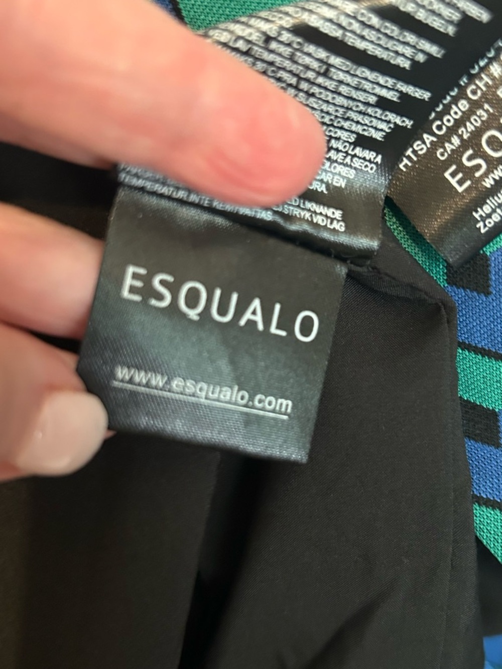 ESQUALO Teal & Blue Geometric Women's Blazer and Pants Suit - Picture 4 of 6